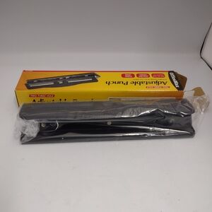 Office Max Adjustable 2-3 Hole Punch 10 Sheet Capacity - 9/32" Diameter - New